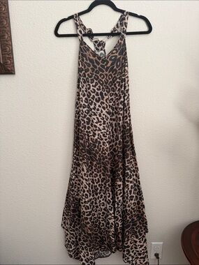 All Saints Leopard-Print Maxi Dress in Brown and Black